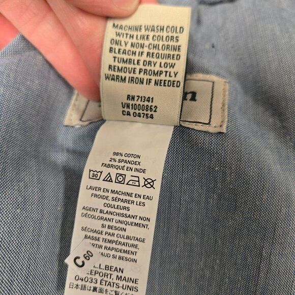 NWT Lakewashed By L.L. Bean Mens Pull On Chambray Shorts Size XXL Blue 100% Cott - Picture 4 of 8
